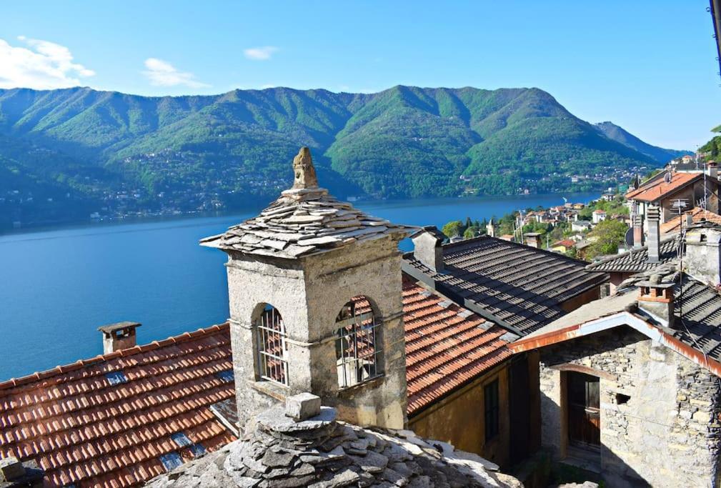 Romantic Home Stone With Amazing View Lake Of Como And Oleandra Лальйо Екстер'єр фото